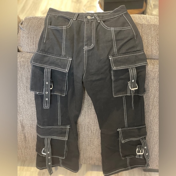 Black Cargo Jeans - Picture 3 of 5